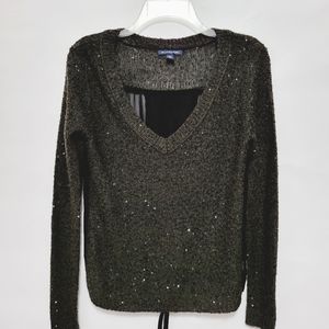 American Eagle charcoal sequin sweater size small